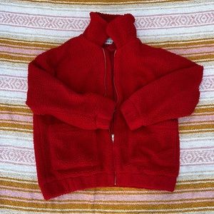 I AM GIA SIZE S RED TEDDY JACKET
